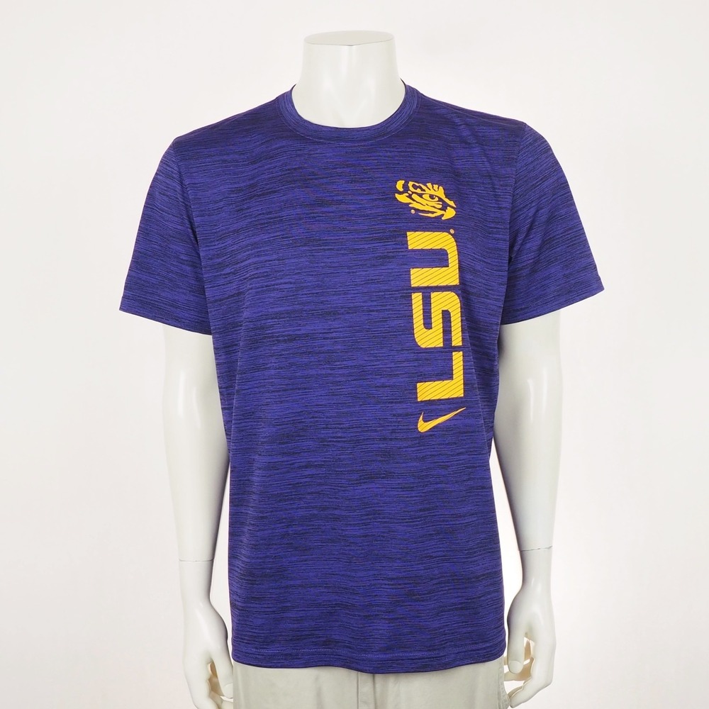 Nike LSU Tigers Tee Shirt Mens Large Purple Dri-Fit Training Louisiana St. State